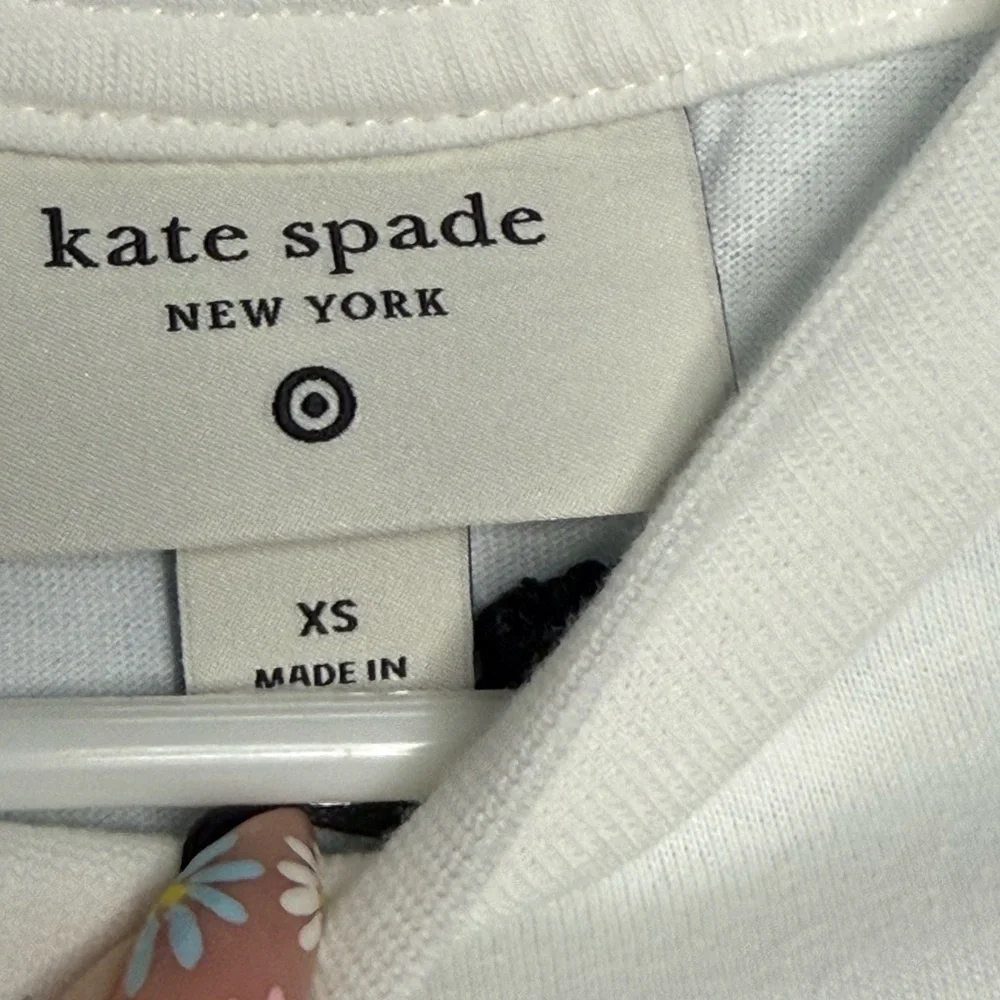 Kate Spade “ champagne & French fries White Graphic Tee